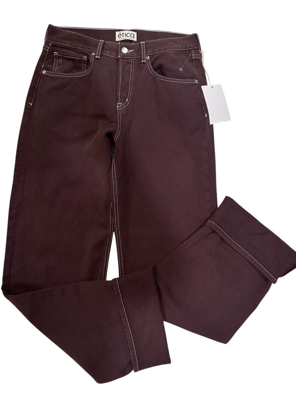 Etica Staton Relaxed Wide Leg Jean sassafras Women's Dark Burgundy